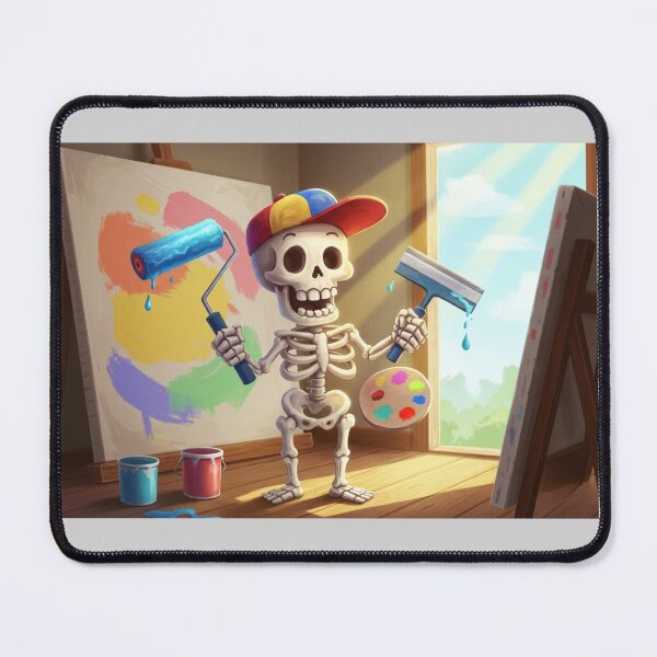 Item preview, Creative Skeleton Artist – Painting Studio Sticker Design designed and sold by Yasmine Mohammed.