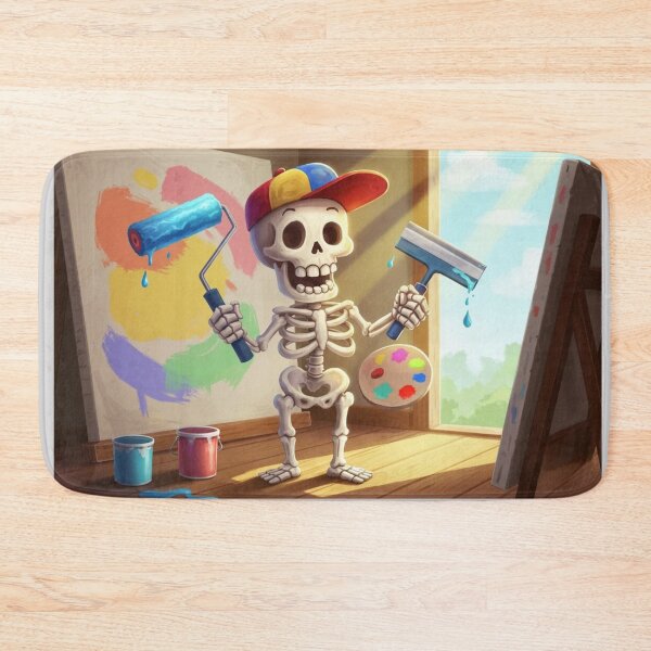 Item preview, Creative Skeleton Artist – Painting Studio Sticker Design designed and sold by Yasmine Mohammed.