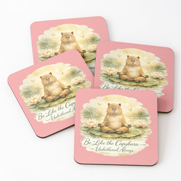 Item preview, Be Like the Capybara Zen Meditation Art – Peaceful Watercolor Lotus Design | Mindfulness Gift designed and sold by irfanshikh.