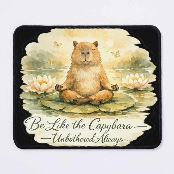 Item preview, Be Like the Capybara Zen Meditation Art – Peaceful Watercolor Lotus Design | Mindfulness Gift designed and sold by irfanshikh.