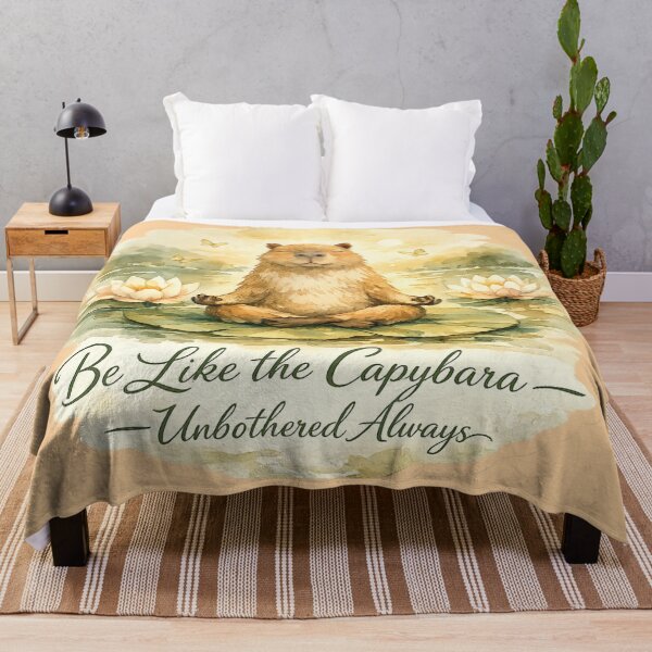 Item preview, Be Like the Capybara Zen Meditation Art – Peaceful Watercolor Lotus Design | Mindfulness Gift designed and sold by irfanshikh.