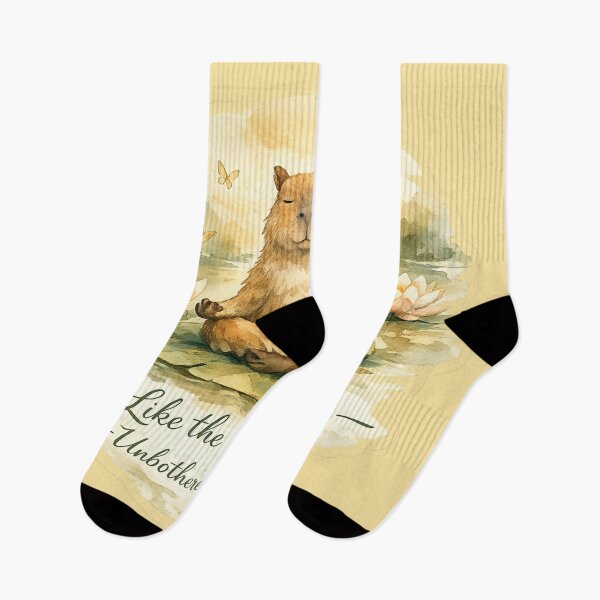 Item preview, Be Like the Capybara Zen Meditation Art – Peaceful Watercolor Lotus Design | Mindfulness Gift designed and sold by irfanshikh.