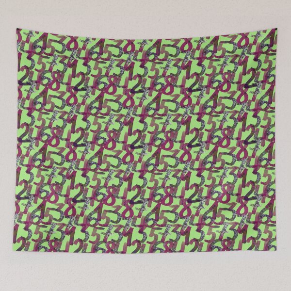Item preview, Bright Green Seamless Numbers Pattern Modern Abstract Design designed and sold by EL-Lebedenko.