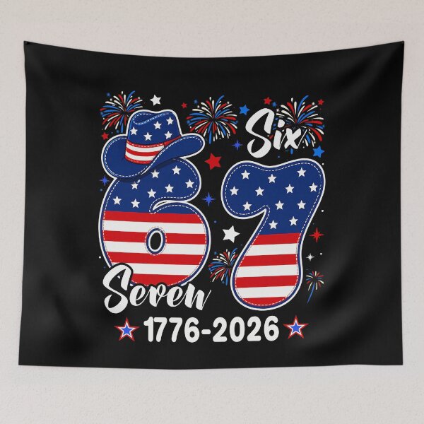 Item preview, 67 Six Seven Meme Funny 4th of July American Flag 1776-2026  designed and sold by schoolofbullies.