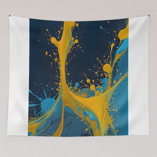 Item preview, Liquid Splash - Abstract Yellow and Blue Paint Drip designed and sold by Paulocdias.