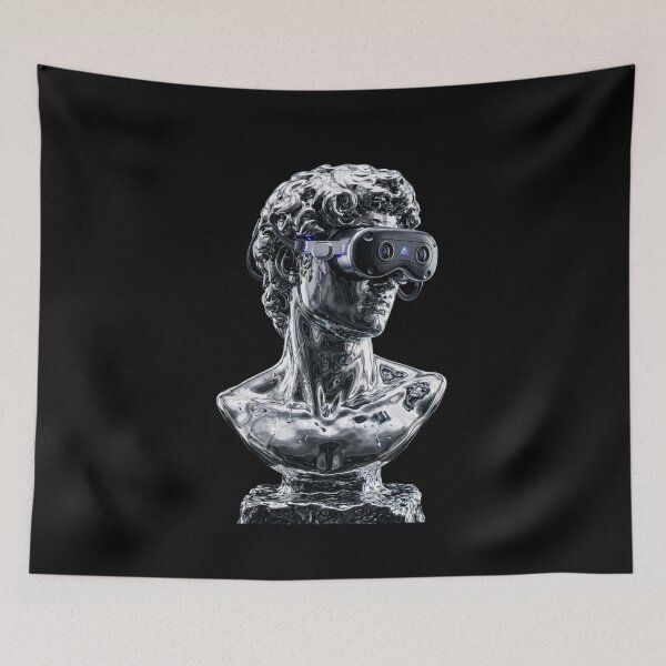 Item preview, Digital Legacy | Chrome Greek Bust & Cyberpunk Luxury Art designed and sold by OVERRIDESTUDIOS.