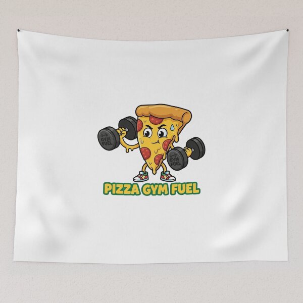 Item preview, Funny Pizza Lifting Weights - Gym Fuel Sticker designed and sold by JeevanStickers.