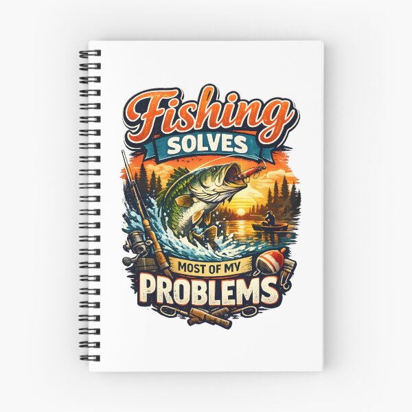 Item preview, Fishing Solves Most of My Problems | Funny Vintage Fishing Design designed and sold by KittyPawMeow.