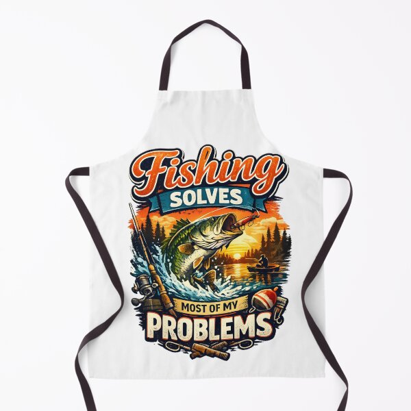 Item preview, Fishing Solves Most of My Problems | Funny Vintage Fishing Design designed and sold by KittyPawMeow.