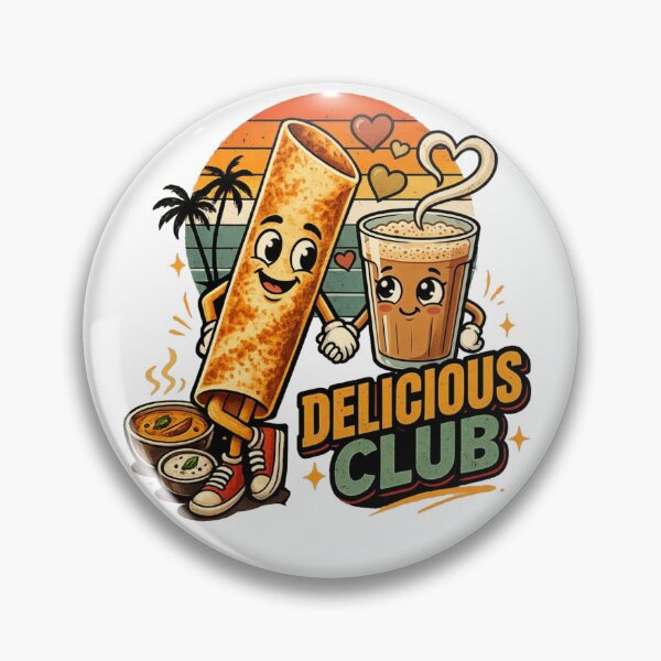 Item preview, Delicious Club – Cute Dosa & Filter Coffee South Indian Food Lover Design designed and sold by Globalcitytees.
