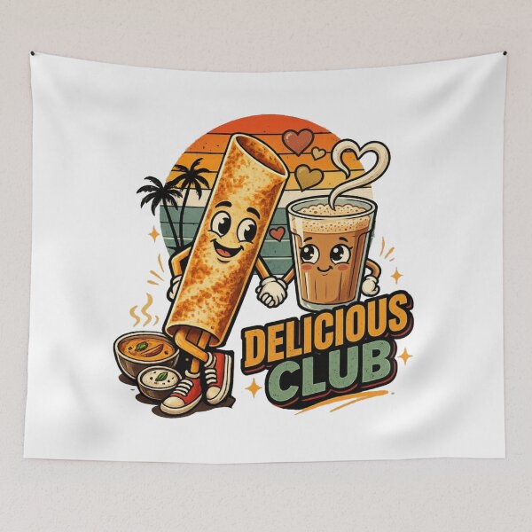 Item preview, Delicious Club – Cute Dosa & Filter Coffee South Indian Food Lover Design designed and sold by Globalcitytees.