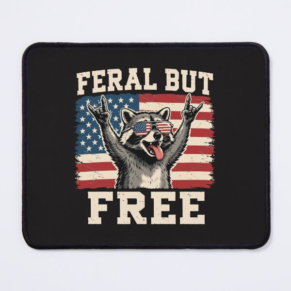Item preview, Feral But Free Funny Raccoon Patriotic 4th Of July Retro designed and sold by kiralynstration.