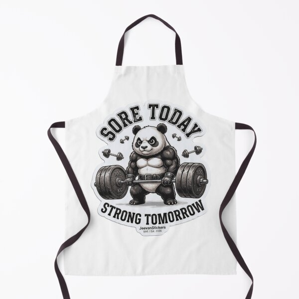 Aperçu de l'œuvre Salle de sport Strong Panda - Courbatures aujourd'hui, forces demain créée et vendue par JeevanStickers.