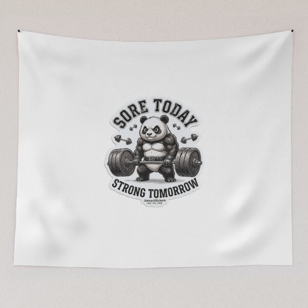 Item preview, Strong Panda Gym - Sore Today Strong Tomorrow designed and sold by JeevanStickers.