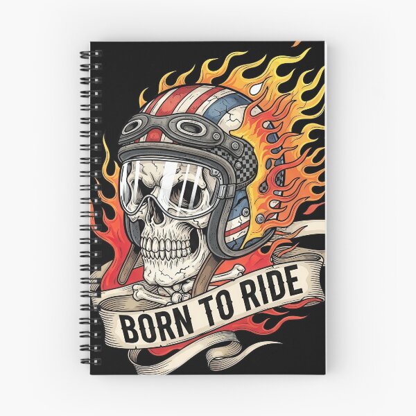 Item preview, Born to Ride Flaming Biker Skull designed and sold by nuel-art.