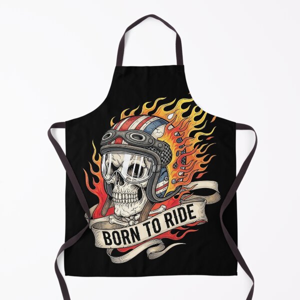 Item preview, Born to Ride Flaming Biker Skull designed and sold by nuel-art.