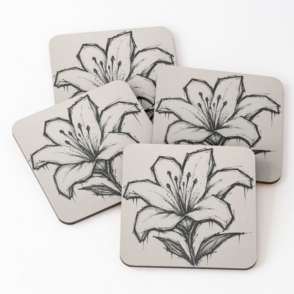 Item preview, Graffiti Flower Black Ink Urban Botanical Art designed and sold by DrizzyV.