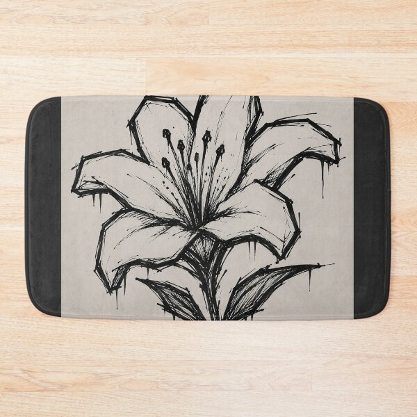Item preview, Graffiti Flower Black Ink Urban Botanical Art designed and sold by DrizzyV.
