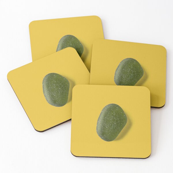 Item preview, Green mustard wabi sabi sea glass  designed and sold by mari tishina.