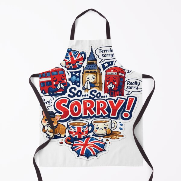 Item preview, So… So… Sorry! Funny British Apology Design – Classic UK Humour Artwork designed and sold by GarnerSupplyCo.