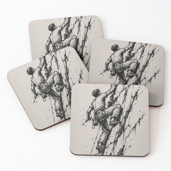 Item preview, Rock Climber Black Ink Outdoor Adventure Sketch designed and sold by DrizzyV.