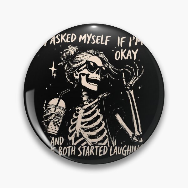 Item preview, Funny Skeleton I Asked Myself If I'm Okay Messy Bun Coffee Aesthetic designed and sold by haitrieuic96.