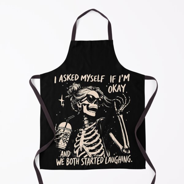 Item preview, Funny Skeleton I Asked Myself If I'm Okay Messy Bun Coffee Aesthetic designed and sold by haitrieuic96.