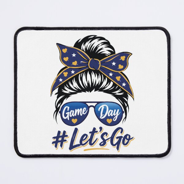 Item preview, Game Day Messy Bun Football Mom Retro Sports Design designed and sold by kiralynstration.