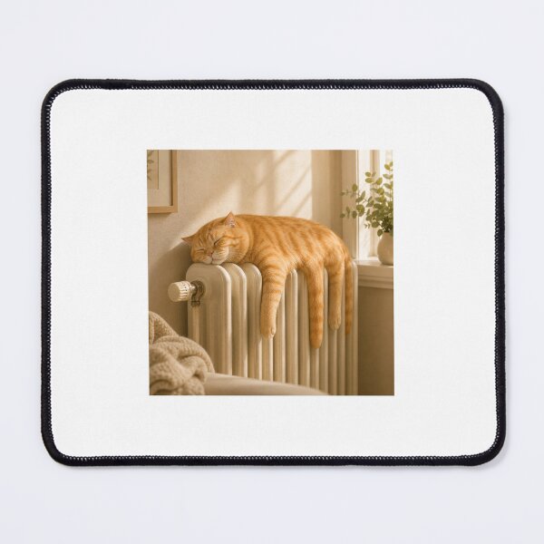 Item preview, Sleepy Orange Cat Melted On Radiator designed and sold by LovelyCatGalaxy.