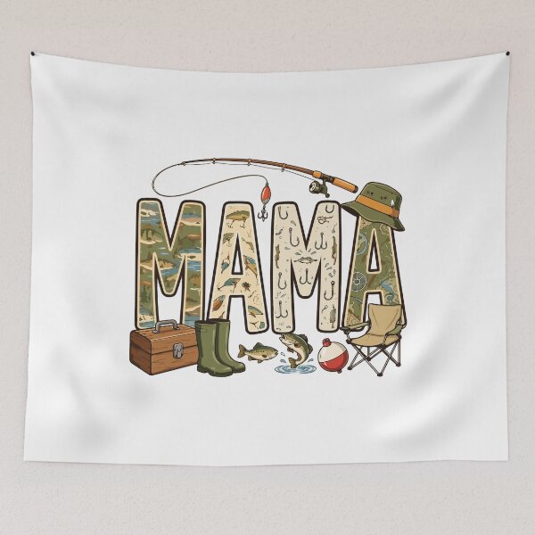 Item preview, Mama Of The Big One Fishing First Birthday Retro designed and sold by kiralynstration.