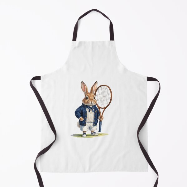 Item preview, Preppy Tennis Rabbit in White Sweater Old Money Sport Art designed and sold by AQUILAKREO.