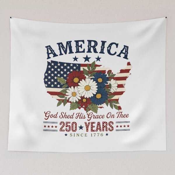 Item preview, America 250 Years God Shed His Grace Patriotic Floral designed and sold by kiralynstration.