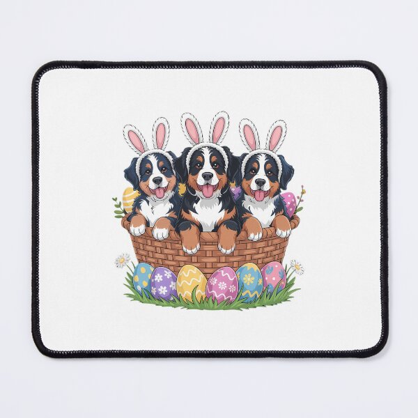 Item preview, Bernese Moutain Bunny Basket Egg Easter Day designed and sold by TrinaEspinoza.
