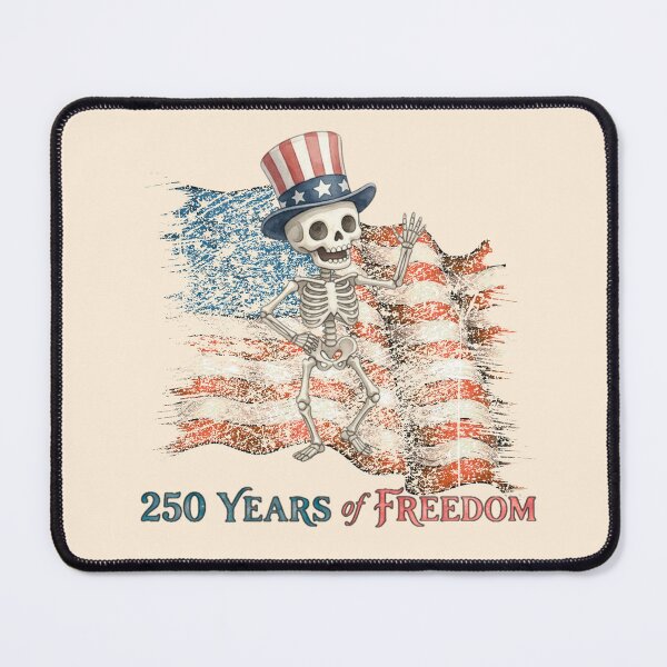Item preview, Funny Skeleton USA Flag Design, 250 Years of Freedom Skeleton PNG, Distressed American Flag Patriotic Art designed and sold by BreezifyDesignStudio.