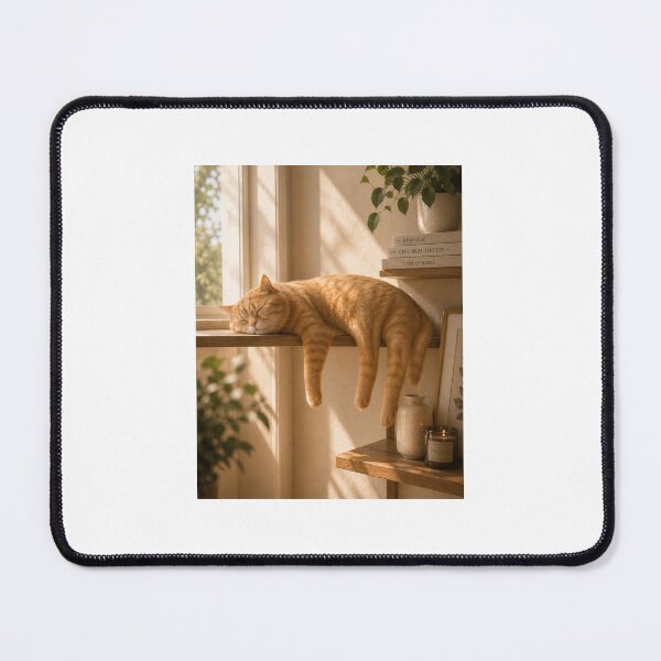 Item preview, Sleepy Orange Cat Melted Across Shelf designed and sold by LovelyCatGalaxy.