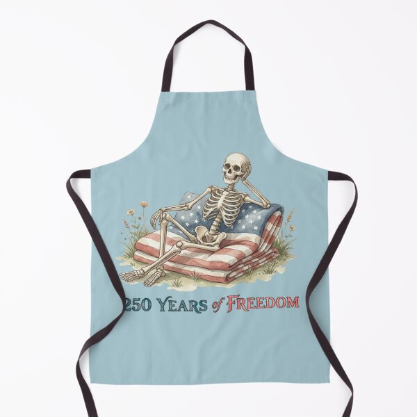Item preview, Relaxing Skeleton American Flag Design, 250 Years of Freedom Patriotic Skeleton Watercolor Artwork designed and sold by BreezifyDesignStudio.