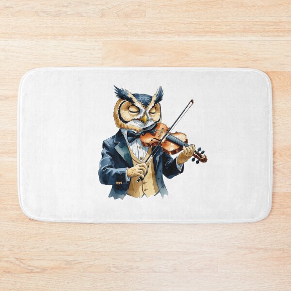 Item preview, Maestro Owl Playing Violin Classical Music Orchestra Art designed and sold by AQUILAKREO.