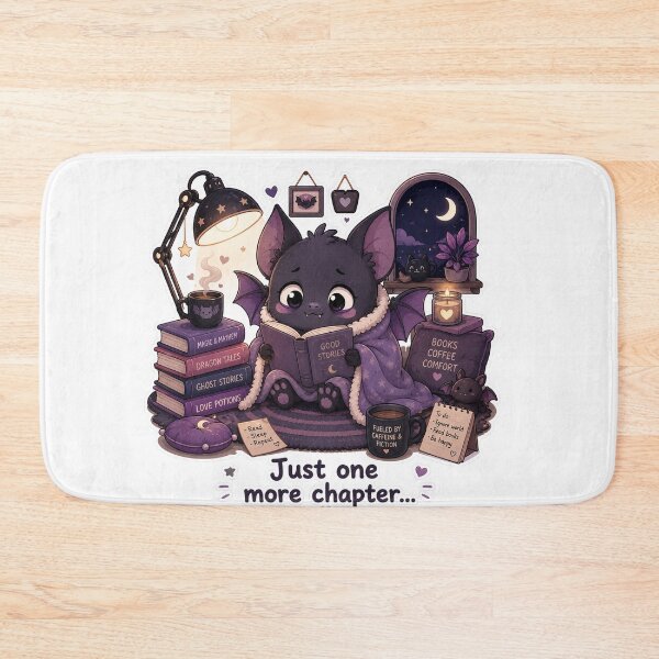 Item preview, Bat Night Reader One More Chapter Cozy Mood designed and sold by Sadia  Jannat.