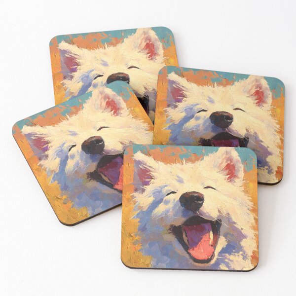 Item preview, Joyful Samoyed Dog Laughing in Sunlight designed and sold by WoofPalette.