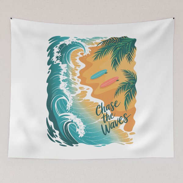 Item preview, Chase the Waves - Coastal Beach Palm Trees Summer Vibes designed and sold by TrinaEspinoza.