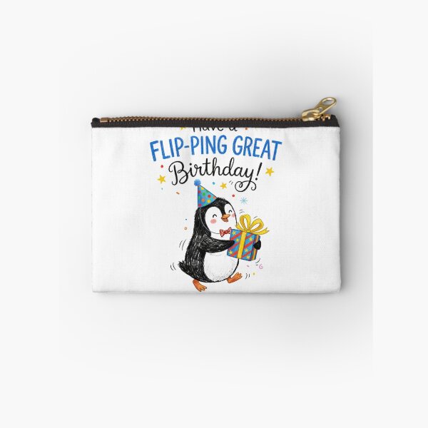 Item preview, Flipping Great Penguin Pun Happy Birthday Cute 3D Cartoon Gift designed and sold by LunaPixelStudio.