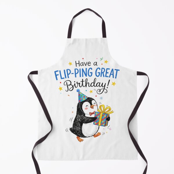 Item preview, Flipping Great Penguin Pun Happy Birthday Cute 3D Cartoon Gift designed and sold by LunaPixelStudio.