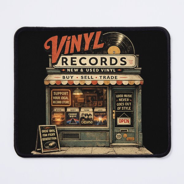 Item preview, Vintage Vinyl Records Store Retro Music Lover Design designed and sold by TheClockOutClub.