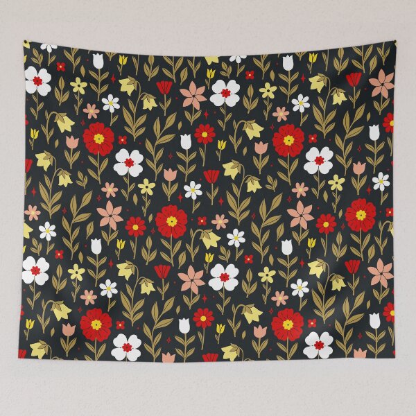 Item preview, Retro flower field designed and sold by LaPetiteBelette.