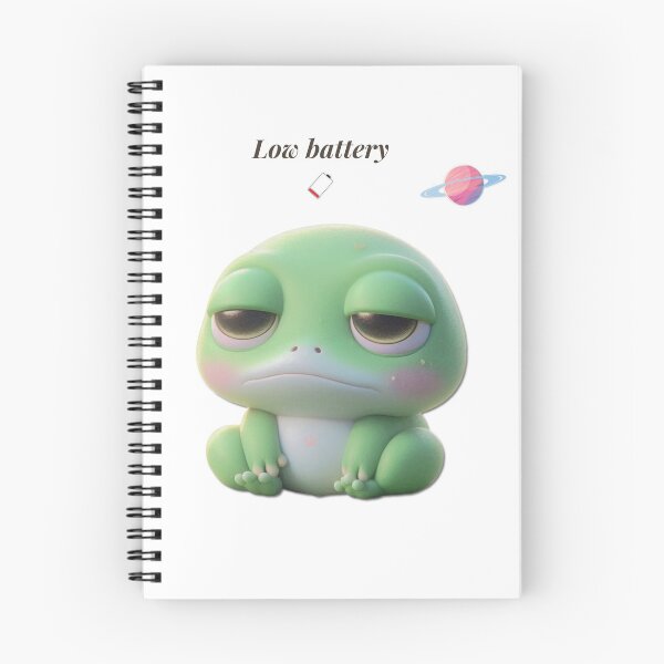 Item preview, Low Battery Frog Funny Tired Frog Meme Cute Exhausted Frog designed and sold by lunadesignsmoon.