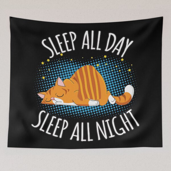 Item preview, Sleep All Day Sleep All Night - Lazy cat designed and sold by anziehend.