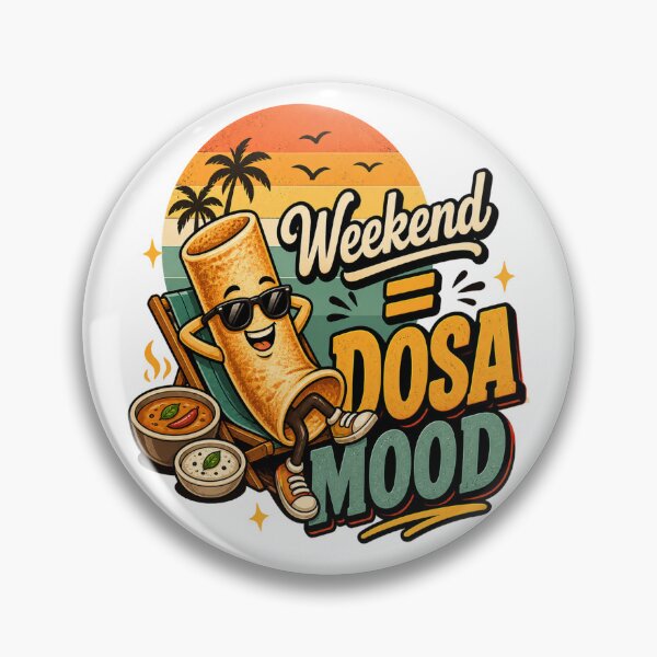 Item preview, Weekend = Dosa Mood – Cute Retro South Indian Food Lover Design designed and sold by Globalcitytees.