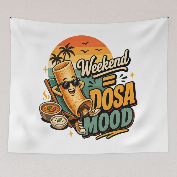 Item preview, Weekend = Dosa Mood – Cute Retro South Indian Food Lover Design designed and sold by Globalcitytees.