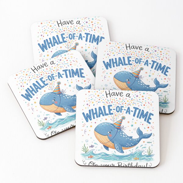 Item preview, Whale Of A Time Pun Happy Birthday Cute 3D Cartoon Ocean Gift designed and sold by LunaPixelStudio.