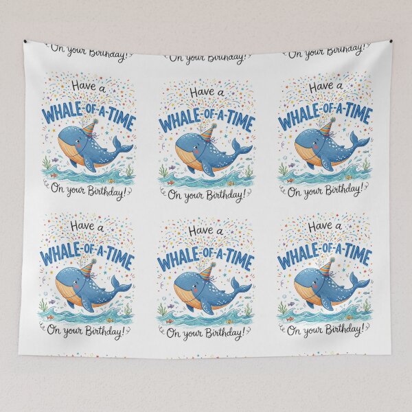 Item preview, Whale Of A Time Pun Happy Birthday Cute 3D Cartoon Ocean Gift designed and sold by LunaPixelStudio.